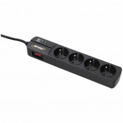 4-socket plugboard with power switch INFOSEC S4 Black Line II Black