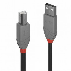 Кабель USB A — USB B LINDY 36674, 3 м, серый