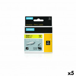 Laminated Tape for Labelling Machines Dymo 19 mm x 1,5 m Black Yellow (5 Units)