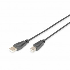 USB A to USB B Cable Digitus AK-300105-010-S Black 1 m