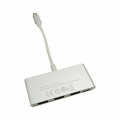 USB-jaotur C CoolBox COO-HUC3U3PD alumiiniumist valge