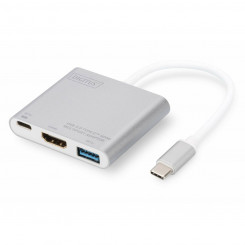 USB Hub Digitus DA-70838-1 Grey Ultra HD 4K