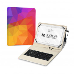 Bluetoothi klaviatuur koos tahvelarvuti Subblim toega SUBKT1-USB053 hispaania Qwerty mitmevärviline hispaania keel