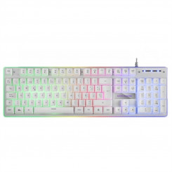 Keyboard Mars Gaming MK220 Spanish Qwerty White RGB