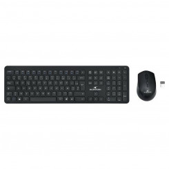 Keyboard and Mouse Bluestork Easy Slim Black French AZERTY