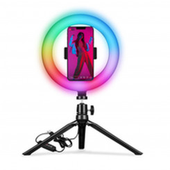 Selfie ringvalgusti statiivi ja kaugjuhtimispuldiga CLICKRINGRGBBK