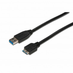 USB-kaabel mikro-USB Digitus AK-300117-003-S Must 25 cm