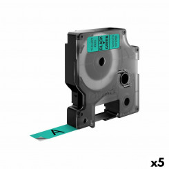 Ламинированная лента для этикетировочных машин Dymo D1 45019 LabelManager™ Зеленая 12 мм Черная (5 шт.)