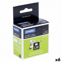 Roll of Labels Dymo 13 x 25 mm Black White 1000 Pieces (6 Units)