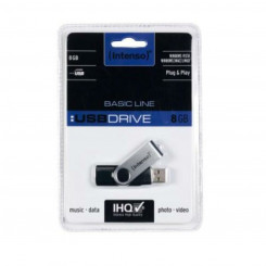 USB-pulk INTENSO Basic Line 8 GB Black Silver 8 GB USB-mälupulk