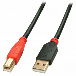 Кабель USB A — USB B LINDY 42761, 10 м, черный, разноцветный