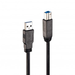 Кабель USB A — USB B LINDY 43098, 10 м, черный