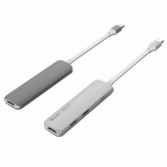 USB Hub Silver HT 17123 White/Grey Dark grey