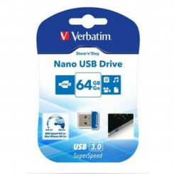 USB-накопитель Verbatim Store 'n' Stay NANO Черный Серый Синий 64 ГБ