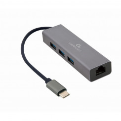 USB Hub GEMBIRD A-CMU3-LAN-01 Grey