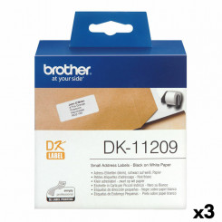 Этикетки для принтера Brother DK-11209 62 x 29 мм, черные/белые (3 шт.)