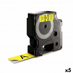 Laminated Tape for Labelling Machines Dymo D1-19 45808 LabelManager™ Black Yellow (5 Units)
