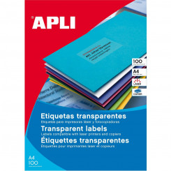 Printer Labels Apli 01224 Transparent 20 Sheets 70 x 37 mm