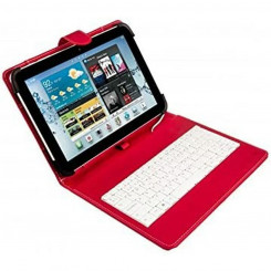 Tahvelarvuti ja klaviatuuri ümbris hõbedane elektroonika 111916140199 punane hispaania Qwerty QWERTY 9"-10,1"