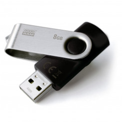 USB-pulk GoodRam UTS2 USB 2.0 Must Must/Hõbedane Hõbedane 8 GB