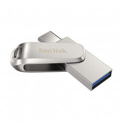 USB-mälupulk SanDisk Ultra Dual Drive Luxe Silver Steel 32 GB