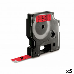 Lamineeritud lint märgistusmasinatele Dymo D1 45017 LabelManager™ punane 12 mm must (5 ühikut)