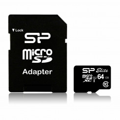 Карта памяти Micro SD с адаптером Silicon Power SP064GBSTXBU1V10SP SDHC 64 ГБ