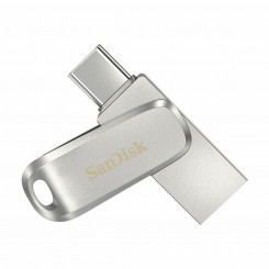 Micro SD mälukaart adapteriga SanDisk Ultra Dual Drive Luxe Silver Steel 64 GB