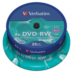 DVD-RW Verbatim 25 ühikut mitmevärviline 4,7 GB 4x