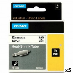Heat-shrink Tubing Kit Rhino Dymo ID1-12 12 x 1,5 mm Black White (5 Units)