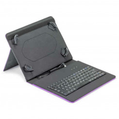 Bluetooth-klaviatuur, mis toetab tahvelarvuti Maillon Technologique MTKEYUSBPR2 9,7"-10,2" Must Hispaania Qwerty Purple Hispaania