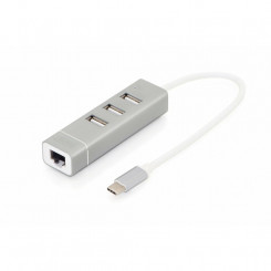 USB Hub Digitus Grey Silver Aluminium