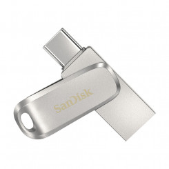 USB-mälupulk SanDisk Ultra Dual Drive Luxe Silver Steel 256 GB