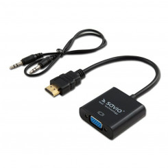 HDMI-VGA с аудиоадаптером Savio CL-23/B, черный, 50 см