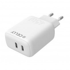 Wall Charger Celly TC2USBC45WWH White 45 W