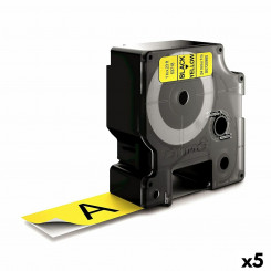 Ламинированная лента для этикетировочных машин Dymo D1 53718 24 мм LabelManager™ Черный Желтый (5 шт.)