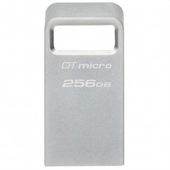 USB-mälupulk Kingston DataTraveler DTMC3G2 256 GB must hõbedane 256 GB