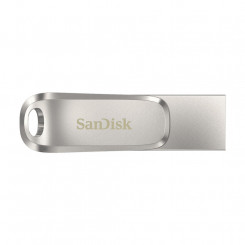 Карта памяти микро-SD с адаптером SanDisk SDDDC4-128G-G46 128GB Цепочка для ключей Серебристый Сталь 128 Гб