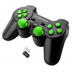 Wireless Gaming Controller Esperanza Gladiator GX600 USB 2.0 Black Green PC PlayStation 3