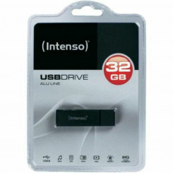 Карта памяти INTENSO Alu Line 3521481 USB 2.0 32 ГБ Черный Антрацитовый серый 32 ГБ USB-накопитель