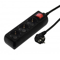 3-socket plug with power switch Hama Technics 00030392 Black