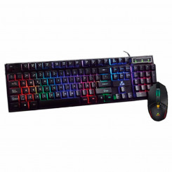 Keyboard with Gamer Mouse ELBE PTR-103-G Black