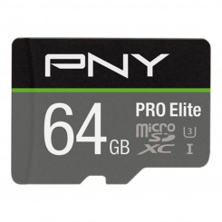 MicroSD Mälikart с адаптером PNY P-SDU64GV31100PRO-GE Pro Elite C10 64 ГБ