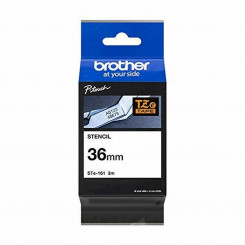 Laminated Ribbon for Label Makers Brother STE-161 36 mm x 3 m Black Black/White