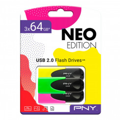 USB-накопитель PNY Черный Многоцветный 64 ГБ