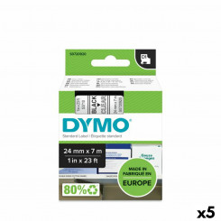 Thermal transfer tape Dymo D1 53710 Polyester Transparent Black 24 mm (5 Units)