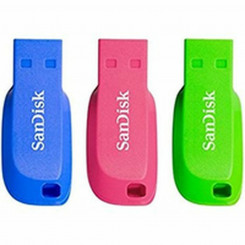 Memory stick SanDisk SDCZ50C-016G-B46T Blue Pink Green 16 GB (3 Units)