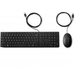 Клавиатура и мышь HP 9SR36AA#ABE, испанская Qwerty, черная