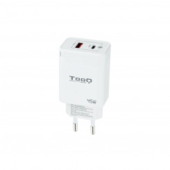 Зарядное устройство TooQ Cargador de Pared GaN USB-C/PD + USB-A/QC 45W, Blanco White 45W