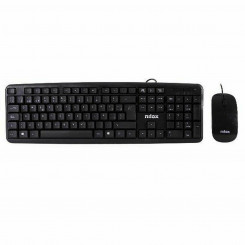 Keyboard and Mouse Nilox COMBO USB NILOX - TECLADO + RATÓN FLAT Black Spanish Qwerty